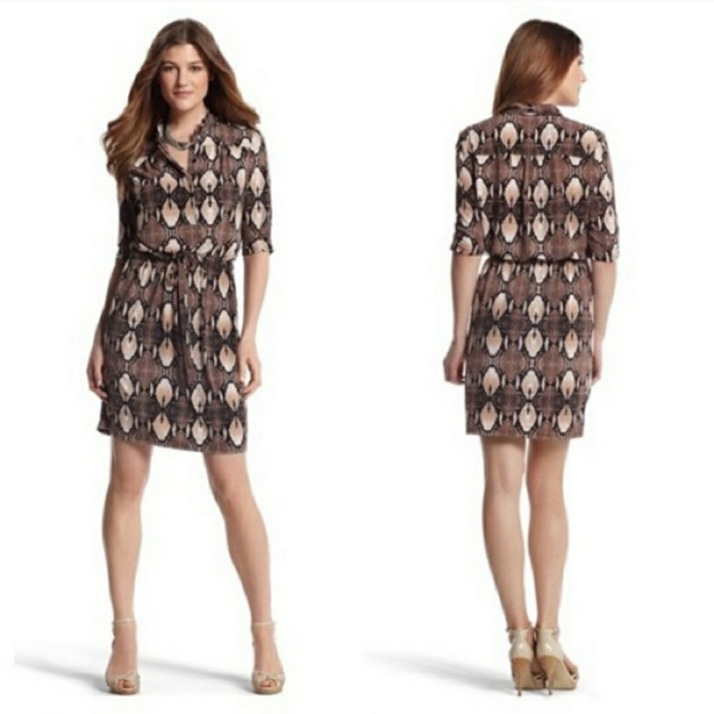 WHITE HOUSE BLACK MARKET PYTHON PRINT DRESS SZ M